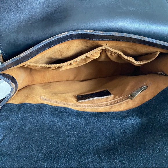 Patricia Nash Black Leather Crossbody Bag with Embellished Strap - Picture 9 of 12